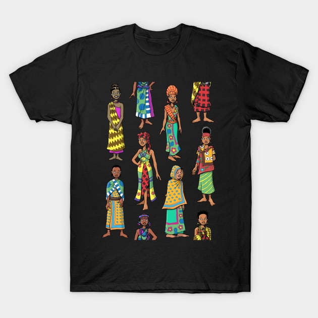 African Women Kanga Cloth T-Shirt by MrChuckles